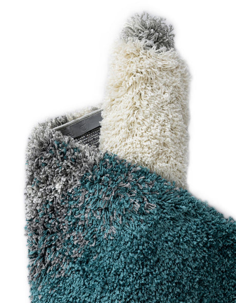 Turquoise 3' 3 x 5' 3 Soft Touch Shag Rectangle Area Rug Thick Soft Touch Fluffy & Plush Shaggy Pile