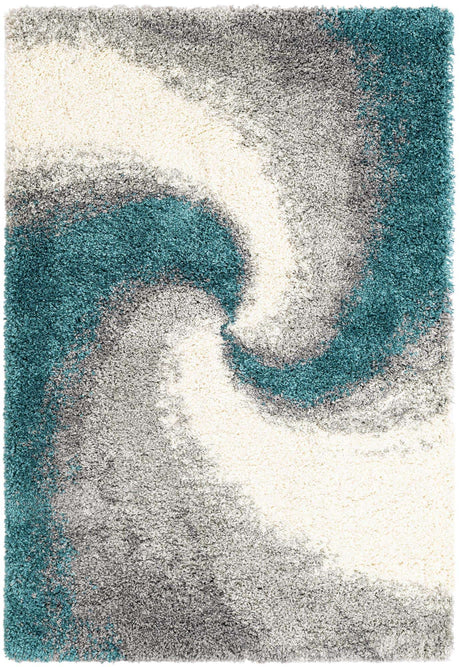 Turquoise 4' 1 x 6' 1 Soft Touch Shag Rectangle Area Rug Thick Soft Touch Fluffy & Plush Shaggy Pile