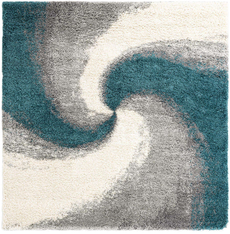 Turquoise 7' 10 x 7' 10 Soft Touch Shag Square Area Rug Thick Soft Touch Fluffy & Plush Shaggy Pile