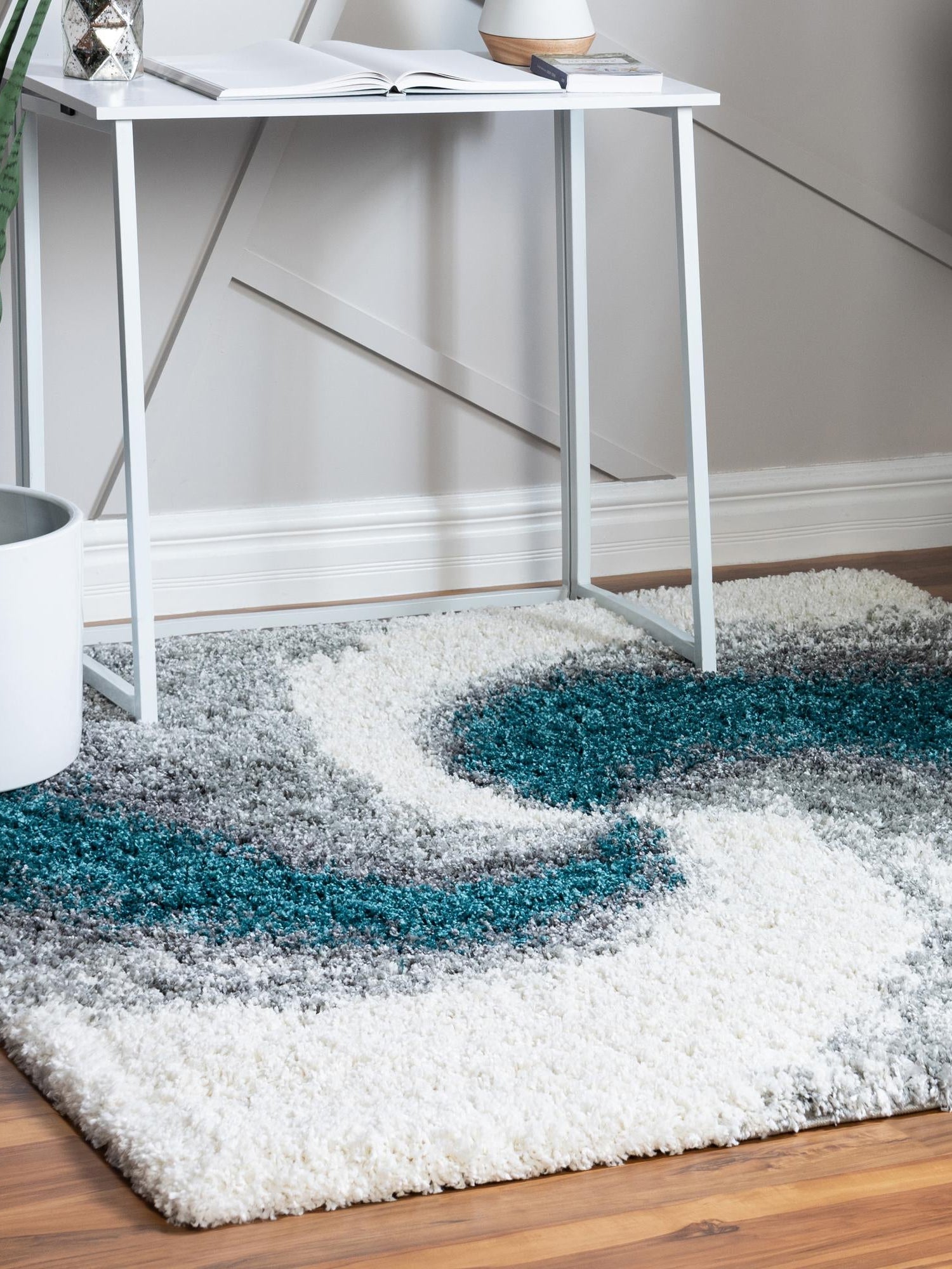 Turquoise 5' 3 x 5' 3 Soft Touch Shag Square Area Rug Thick Soft Touch Fluffy & Plush Shaggy Pile 100% Polypropylene Unique Carpet for Modern Home Interiors for Sale at Rug Engine