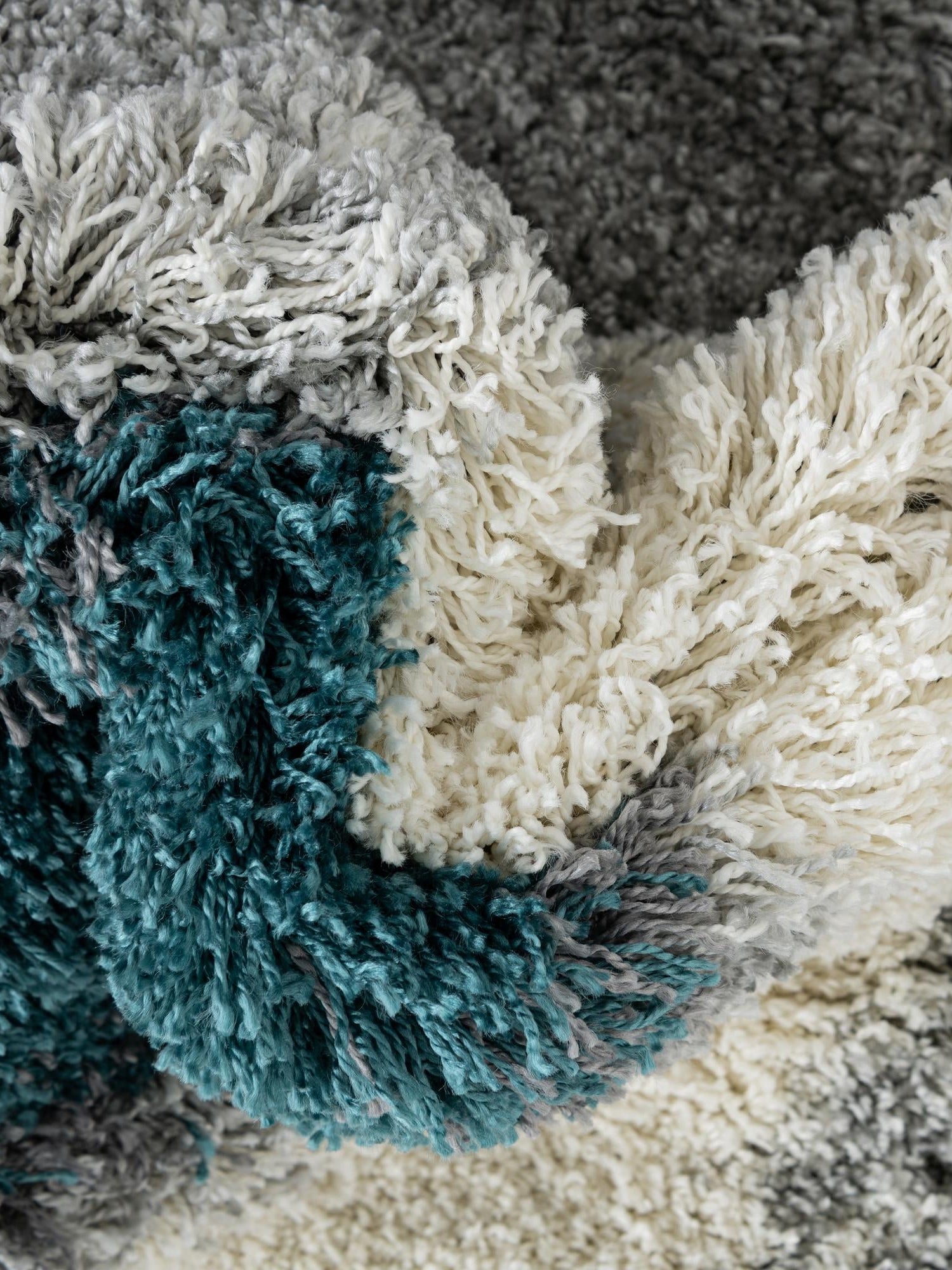 Turquoise 3' 3 x 3' 3 Soft Touch Shag Round Area Rug Thick Soft Touch Fluffy & Plush Shaggy Pile 100% Polypropylene Unique Carpet for Modern Home Interiors for Sale at Rug Engine