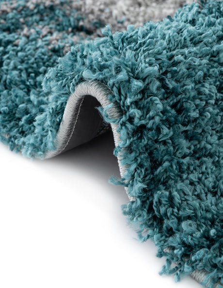 Turquoise 3' 3 x 3' 3 Soft Touch Shag Round Area Rug Thick Soft Touch Fluffy & Plush Shaggy Pile 100% Polypropylene Unique Carpet for Modern Home Interiors for Sale at Rug Engine