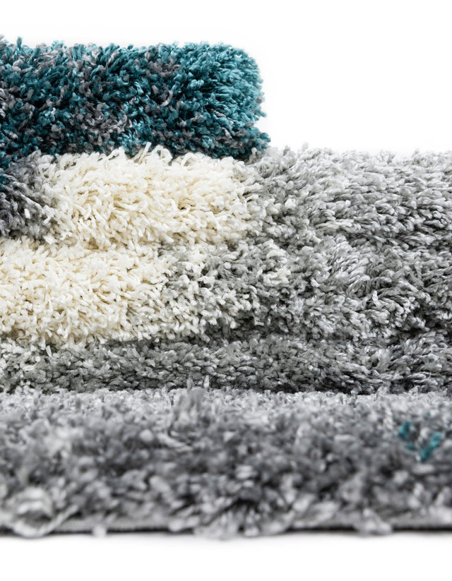 Turquoise 7' 10 x 7' 10 Soft Touch Shag Round Area Rug Thick Soft Touch Fluffy & Plush Shaggy Pile