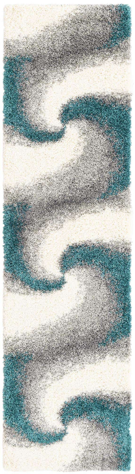 Turquoise 2' 7 x 10' Soft Touch Shag Runner Area Rug Thick Soft Touch Fluffy & Plush Shaggy Pile