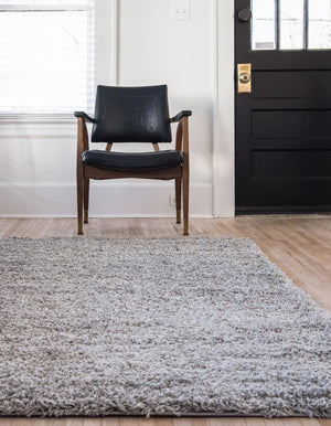 Cloud Gray 8' x 8' Solid Shag Square Rug