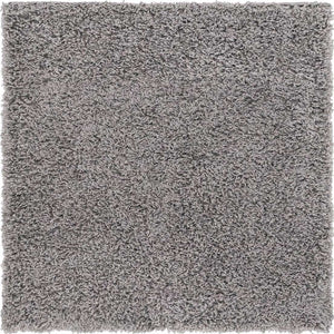 Cloud Gray 3' 1 x 3' 1 Solid Shag Square Area Rug Thick Soft Touch Fluffy & Plush Shaggy Pile
