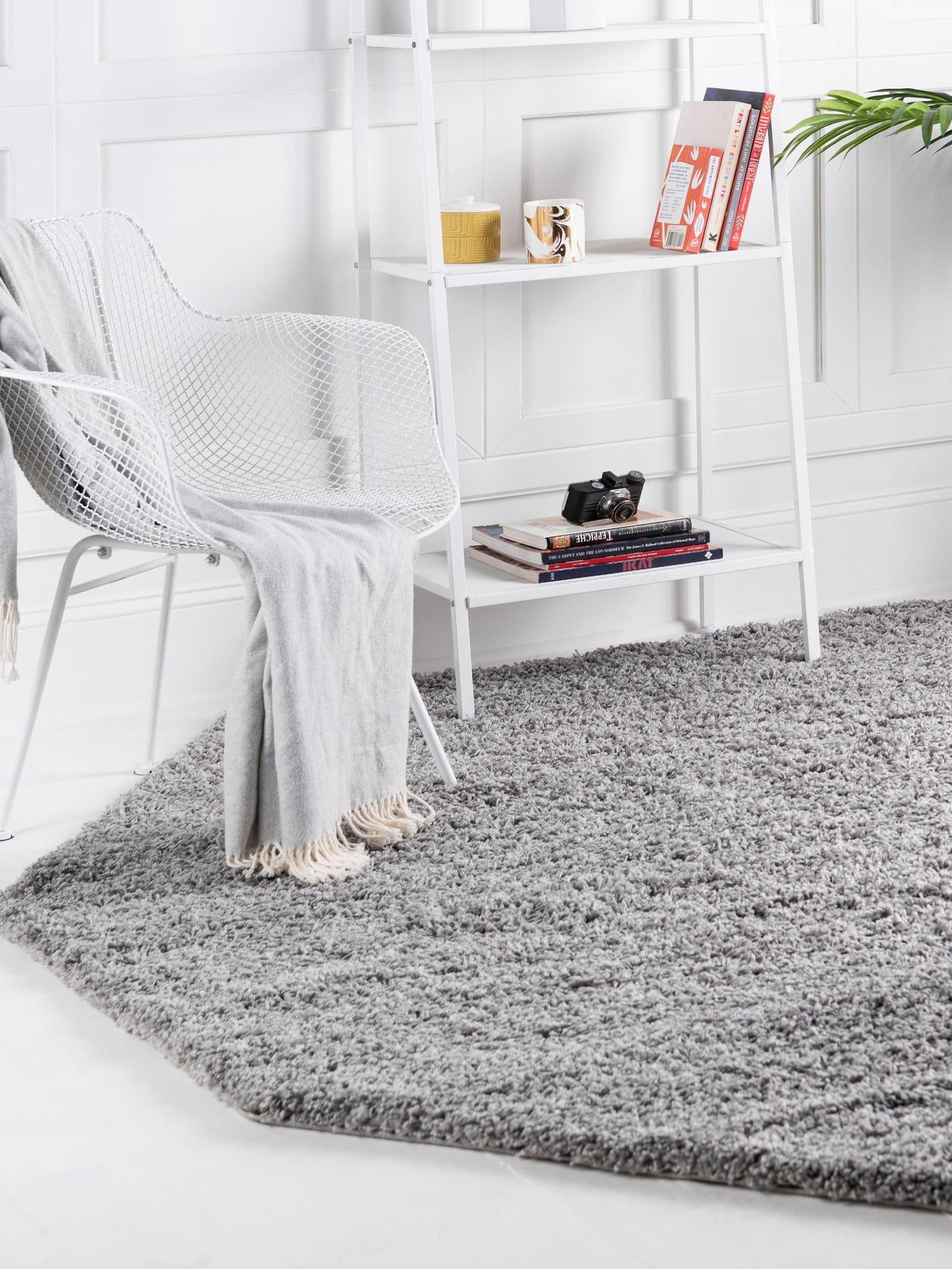Cloud Gray 4' 1 x 4' 1 Solid Shag Octagon Area Rug Thick Soft Touch Fluffy & Plush Shaggy Pile Durable Minimalist Carpet for Classic Interior Design for Sale at Rug Engine