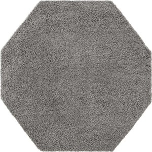 Cloud Gray 7' 10 x 7' 10 Solid Shag Octagon Area Rug Thick Soft Touch Fluffy & Plush Shaggy Pile