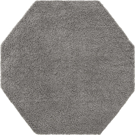 Cloud Gray 7' 10 x 7' 10 Solid Shag Octagon Area Rug Thick Soft Touch Fluffy & Plush Shaggy Pile