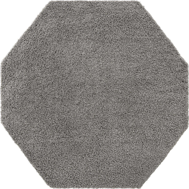 Cloud Gray 7' 10 x 7' 10 Solid Shag Octagon Area Rug Thick Soft Touch Fluffy & Plush Shaggy Pile