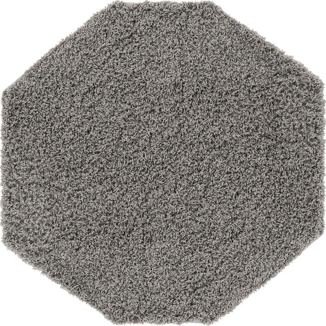 Cloud Gray 4' 1 x 4' 1 Solid Shag Octagon Area Rug Thick Soft Touch Fluffy & Plush Shaggy Pile