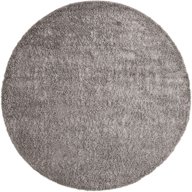 Cloud Gray 10' x 10' Solid Shag Round Area Rug Thick Soft Touch Fluffy & Plush Shaggy Pile