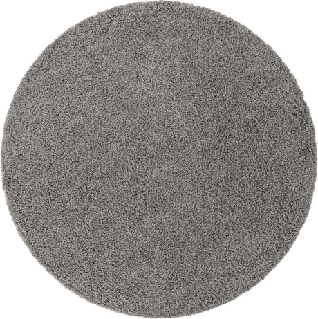 Cloud Gray 7' 1 x 7' 1 Solid Shag Round Area Rug Thick Soft Touch Fluffy & Plush Shaggy Pile