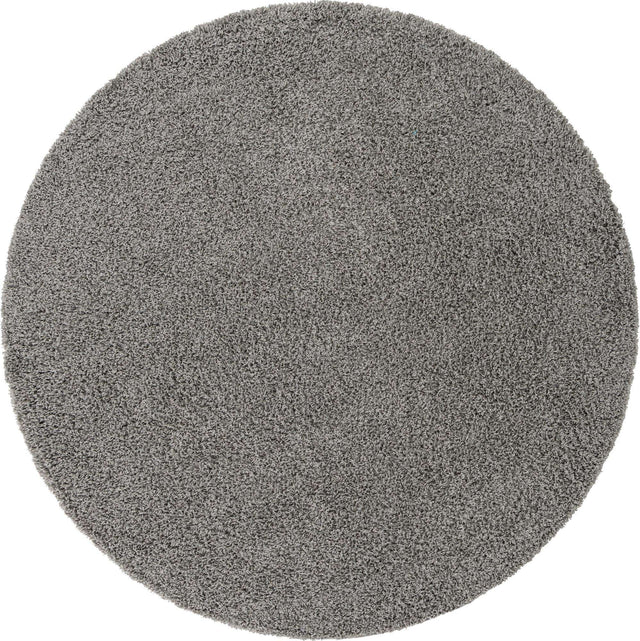 Cloud Gray 7' 1 x 7' 1 Solid Shag Round Area Rug Thick Soft Touch Fluffy & Plush Shaggy Pile