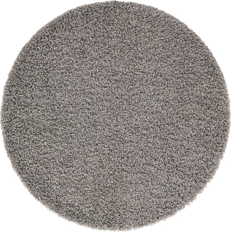 Cloud Gray 5' 3 x 5' 3 Solid Shag Round Area Rug Thick Soft Touch Fluffy & Plush Shaggy Pile