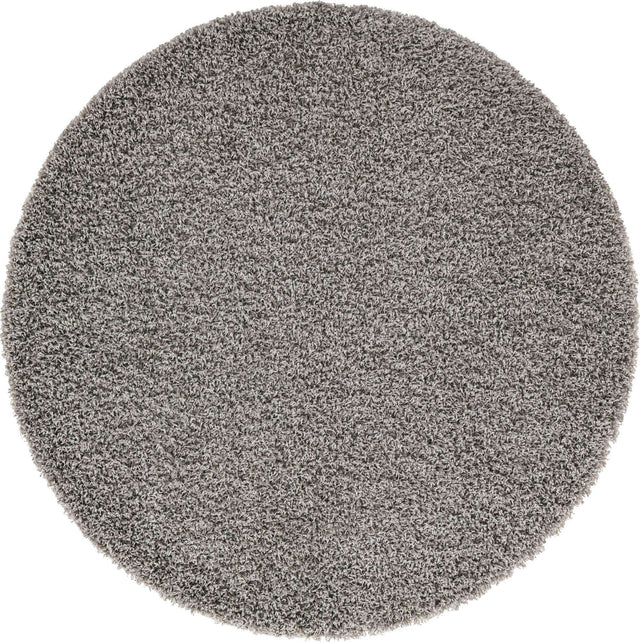 Cloud Gray 5' 3 x 5' 3 Solid Shag Round Area Rug Thick Soft Touch Fluffy & Plush Shaggy Pile