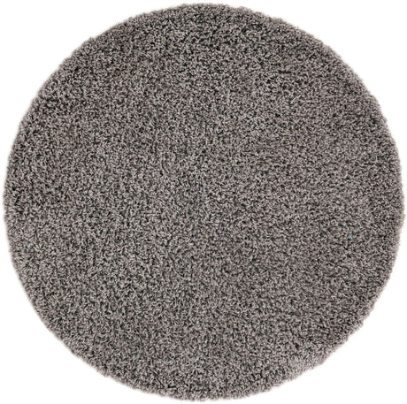 Cloud Gray 4' 1 x 4' 1 Solid Shag Round Area Rug Thick Soft Touch Fluffy & Plush Shaggy Pile