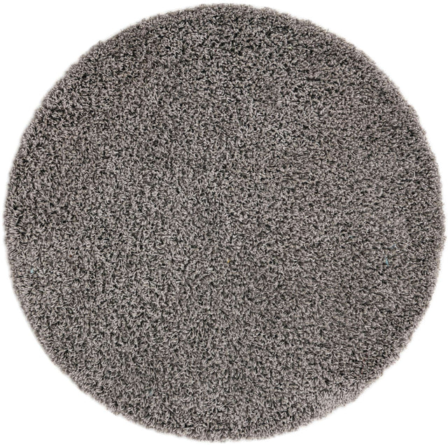 Cloud Gray 4' 1 x 4' 1 Solid Shag Round Area Rug Thick Soft Touch Fluffy & Plush Shaggy Pile