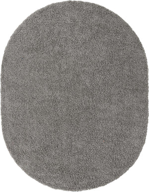 Cloud Gray 7' 10 x 10' Solid Shag Oval Area Rug Thick Soft Touch Fluffy & Plush Shaggy Pile