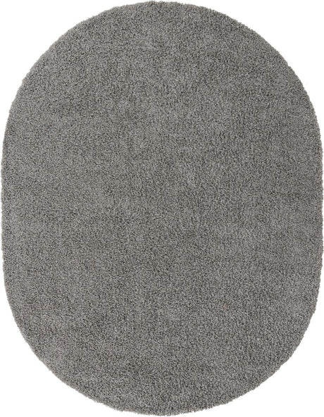 Cloud Gray 7' 10 x 10' Solid Shag Oval Area Rug Thick Soft Touch Fluffy & Plush Shaggy Pile