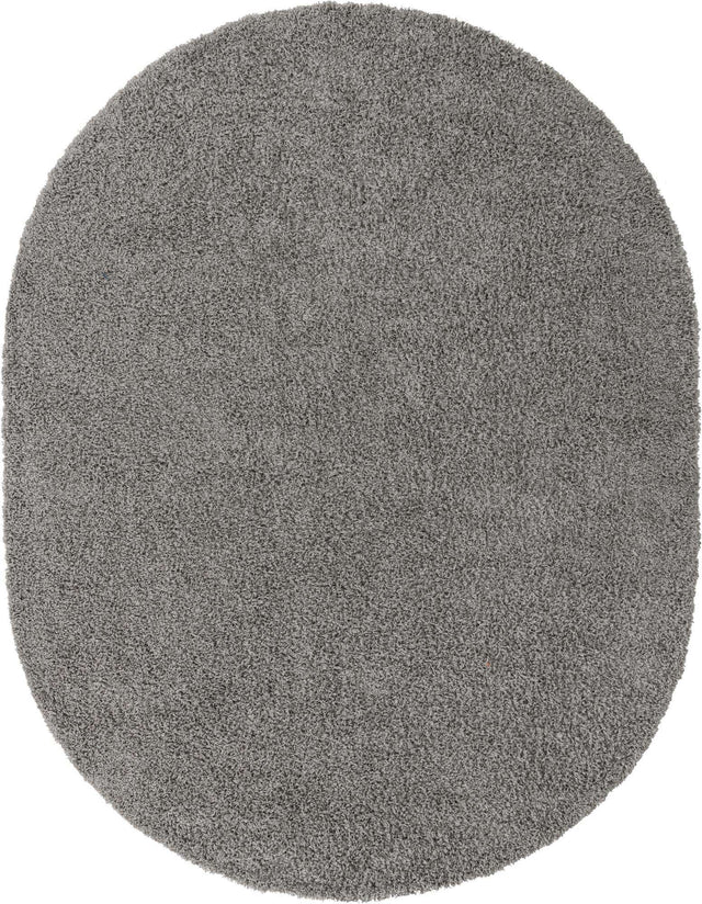 Cloud Gray 7' 10 x 10' Solid Shag Oval Area Rug Thick Soft Touch Fluffy & Plush Shaggy Pile