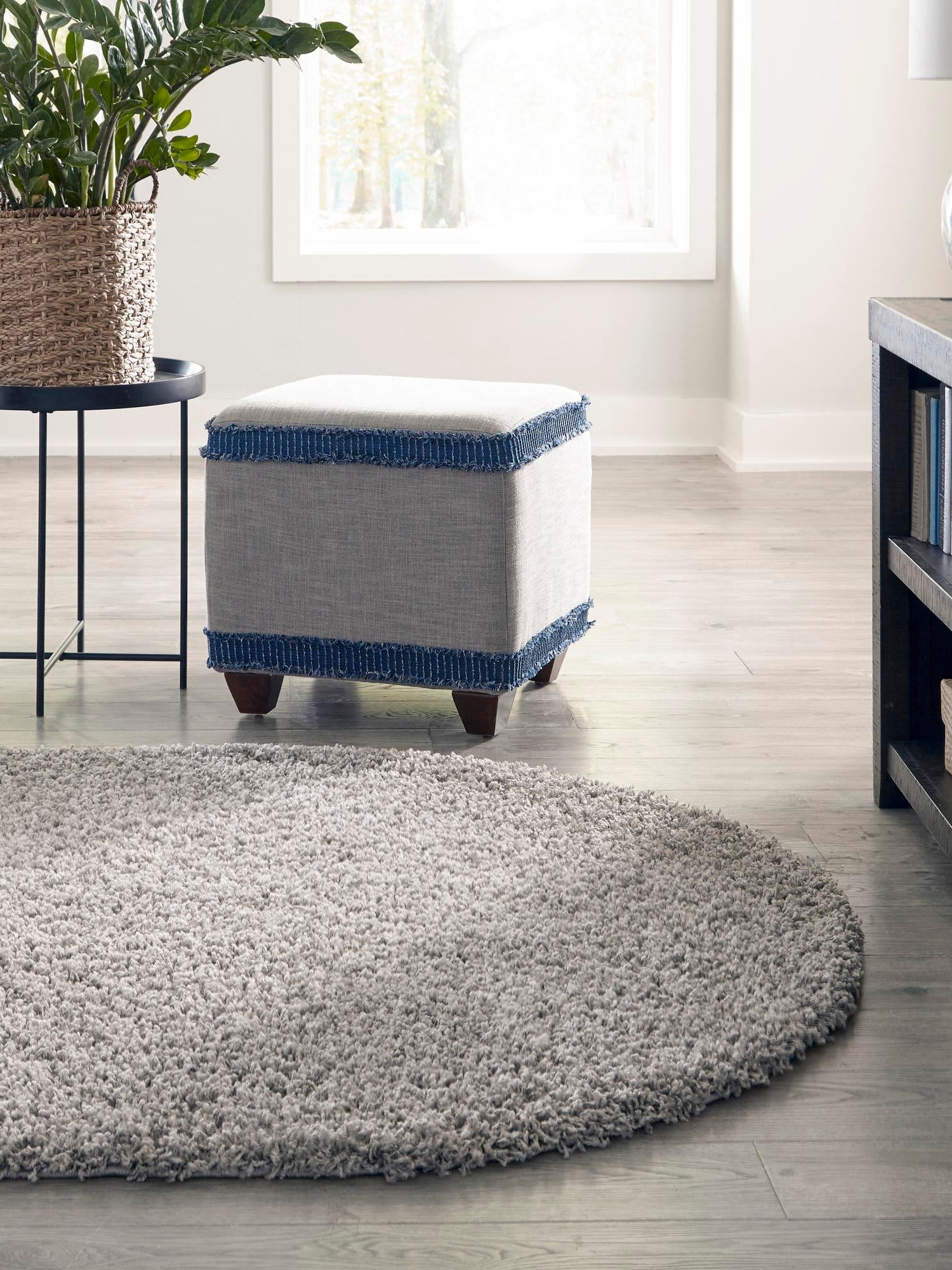 Cloud Gray 5' 3 x 8' Solid Shag Oval Area Rug Thick Soft Touch Fluffy & Plush Shaggy Pile Durable Minimalist Carpet for Classic Interior Design for Sale at Rug Engine