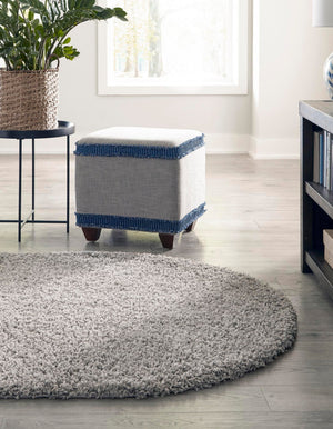 Cloud Gray 5' 3 x 8' Solid Shag Oval Area Rug Thick Soft Touch Fluffy & Plush Shaggy Pile