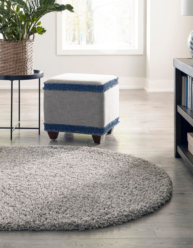 Cloud Gray 5' 3 x 8' Solid Shag Oval Area Rug Thick Soft Touch Fluffy & Plush Shaggy Pile