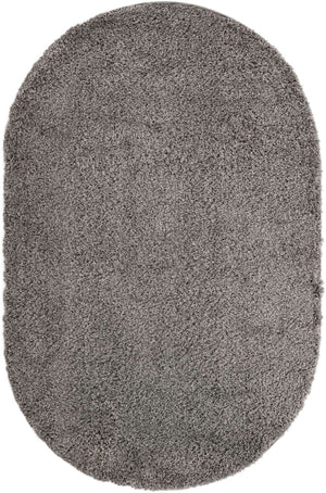Cloud Gray 5' 3 x 8' Solid Shag Oval Area Rug Thick Soft Touch Fluffy & Plush Shaggy Pile