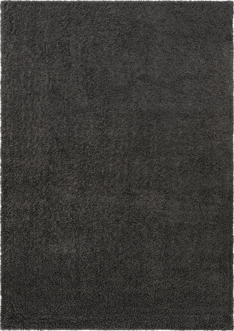 Graphite Gray 10' x 14' 1 Solid Shag Rectangle Area Rug Thick Soft Touch Fluffy & Plush Shaggy Pile