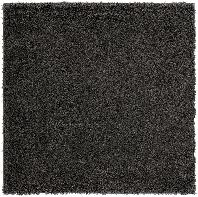 Graphite Gray 5' 3 x 5' 3 Solid Shag Square Area Rug Thick Soft Touch Fluffy & Plush Shaggy Pile