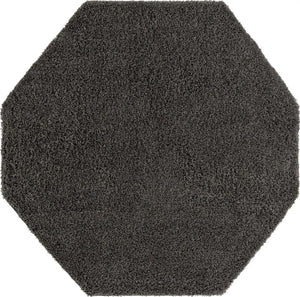 Graphite Gray 7' 10 x 7' 10 Solid Shag Octagon Area Rug Thick Soft Touch Fluffy & Plush Shaggy Pile