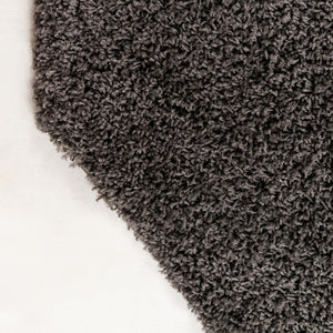 Graphite Gray 4' 1 x 4' 1 Solid Shag Octagon Area Rug Thick Soft Touch Fluffy & Plush Shaggy Pile