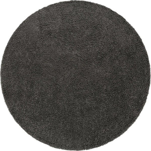 Graphite Gray 12' x 12' Solid Shag Round Area Rug Thick Soft Touch Fluffy & Plush Shaggy Pile