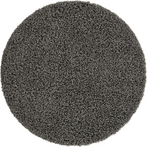 Graphite Gray 4' 1 x 4' 1 Solid Shag Round Area Rug Thick Soft Touch Fluffy & Plush Shaggy Pile