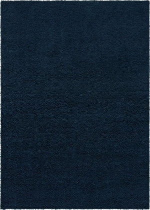Sapphire Blue 10' x 14' 1 Solid Shag Rectangle Area Rug Thick Soft Touch Fluffy & Plush Shaggy Pile