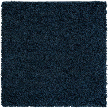 Sapphire Blue 5' 3 x 5' 3 Solid Shag Square Area Rug Thick Soft Touch Fluffy & Plush Shaggy Pile