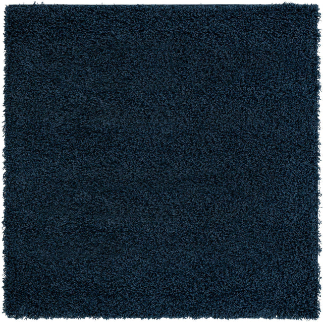 Sapphire Blue 5' 3 x 5' 3 Solid Shag Square Area Rug Thick Soft Touch Fluffy & Plush Shaggy Pile