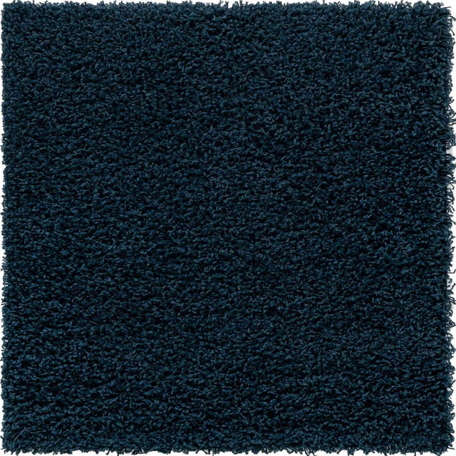 Sapphire Blue 3' 1 x 3' 1 Solid Shag Square Area Rug Thick Soft Touch Fluffy & Plush Shaggy Pile