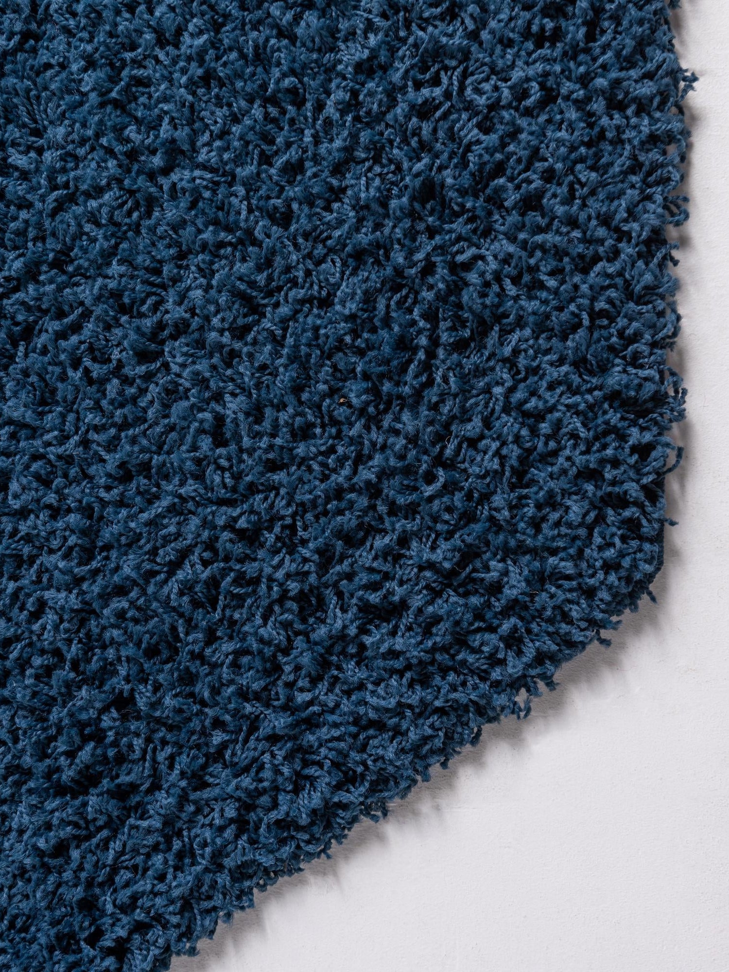 Sapphire Blue 4' 1 x 4' 1 Solid Shag Octagon Area Rug Thick Soft Touch Fluffy & Plush Shaggy Pile Durable Minimalist Carpet for Classic Interior Design for Sale at Rug Engine