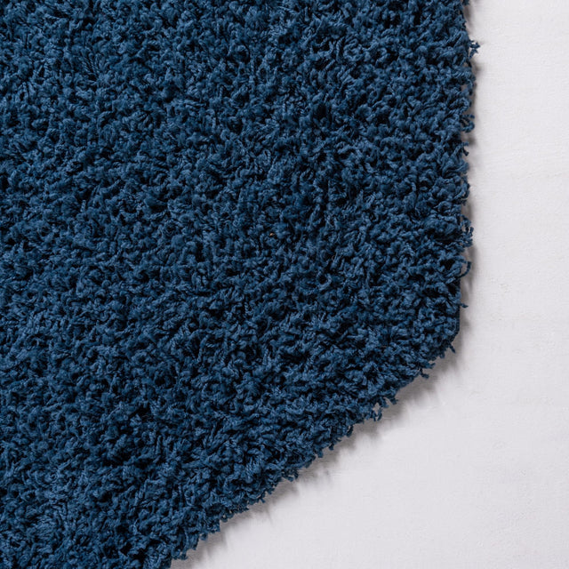 Sapphire Blue 4' 1 x 4' 1 Solid Shag Octagon Area Rug Thick Soft Touch Fluffy & Plush Shaggy Pile