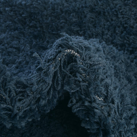 Sapphire Blue 4' 1 x 4' 1 Solid Shag Octagon Area Rug Thick Soft Touch Fluffy & Plush Shaggy Pile Durable Minimalist Carpet for Classic Interior Design for Sale at Rug Engine