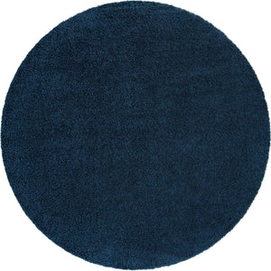 Sapphire Blue 10' x 10' Solid Shag Round Area Rug Thick Soft Touch Fluffy & Plush Shaggy Pile