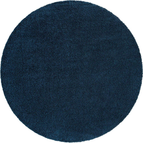 Sapphire Blue 10' x 10' Solid Shag Round Area Rug Thick Soft Touch Fluffy & Plush Shaggy Pile