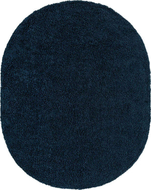 Sapphire Blue 7' 10 x 10' Solid Shag Oval Area Rug Thick Soft Touch Fluffy & Plush Shaggy Pile