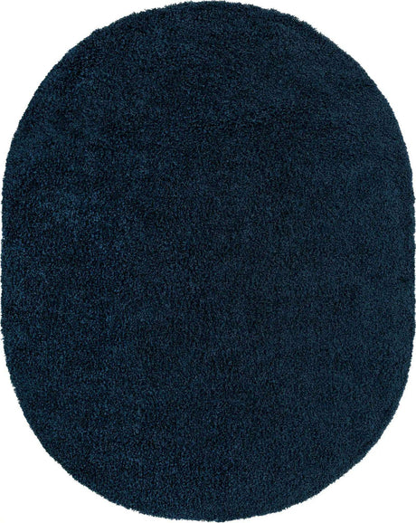 Sapphire Blue 7' 10 x 10' Solid Shag Oval Area Rug Thick Soft Touch Fluffy & Plush Shaggy Pile