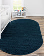 Sapphire Blue 3' 1 x 5' 3 Solid Shag Oval Area Rug Thick Soft Touch Fluffy & Plush Shaggy Pile