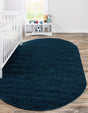Sapphire Blue 5' 3 x 8' Solid Shag Oval Area Rug Thick Soft Touch Fluffy & Plush Shaggy Pile Durable Minimalist Carpet for Classic Interior Design for Sale at Rug Engine