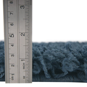 Sapphire Blue 3' 1 x 5' 3 Solid Shag Oval Area Rug Thick Soft Touch Fluffy & Plush Shaggy Pile