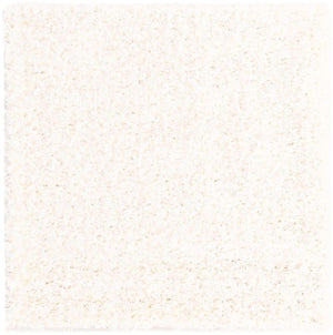 Snow White 3' 1 x 3' 1 Solid Shag Square Area Rug Thick Soft Touch Fluffy & Plush Shaggy Pile